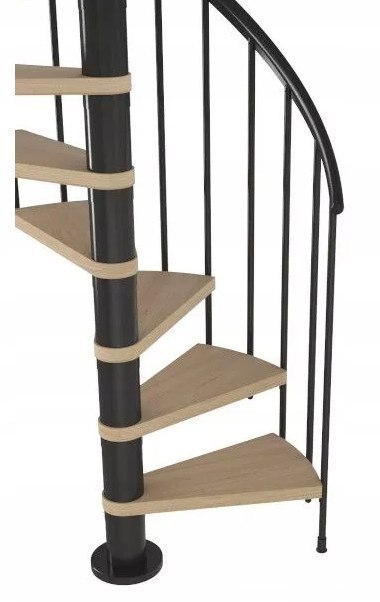 Schody Spiralne Calgary Antracyt-Buk Kręcone 140 cm