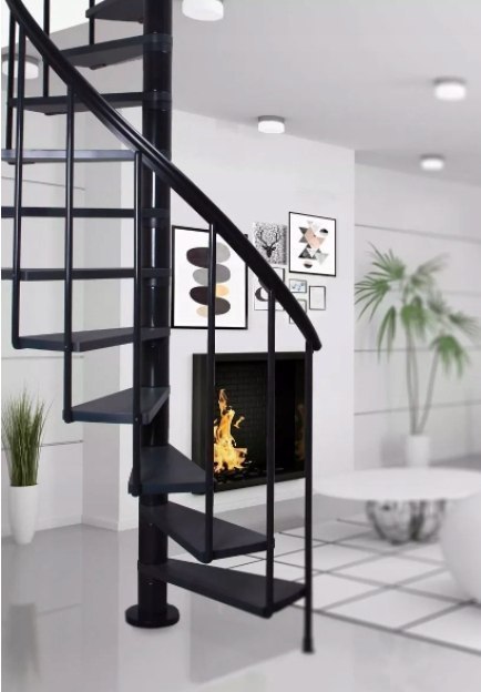 Schody Spiralne Calgary Antracyt Kręcone 120 cm