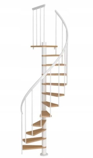 Schody Spiralne Calgary Białe-Buk Kręcone 120 cm