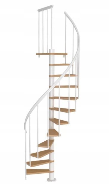Schody Spiralne Calgary Białe-Buk Kręcone 140 cm