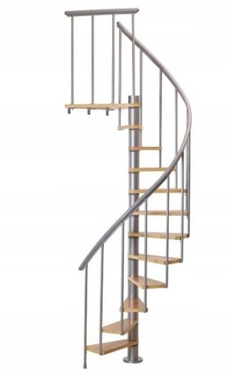 Schody Spiralne Calgary Srebrne-Buk Kręcone 120cm