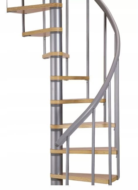 Schody Spiralne Calgary Srebrne-Buk Kręcone 120cm