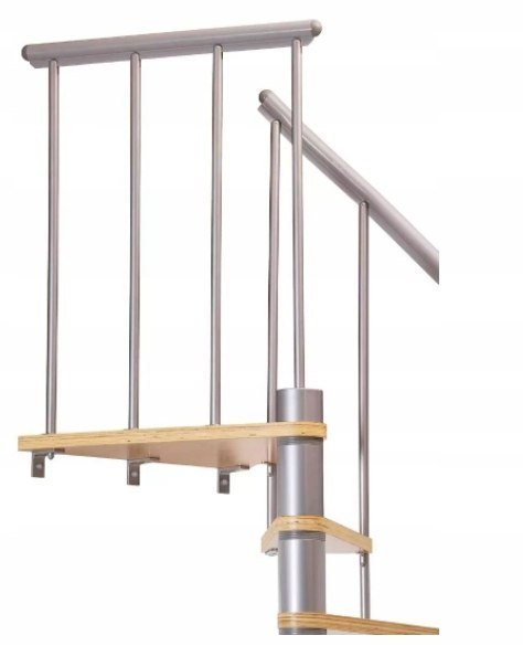 Schody Spiralne Calgary Srebrne-Buk Kręcone 140cm