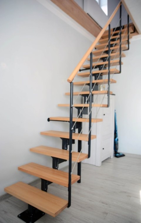 Schody modułowe proste BOSTON Antracyt / Buk 74 cm WARIANTY