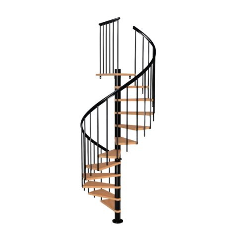 Schody spiralne Montreal Dąb-Czarne 120 cm wysokość 287-329 cm Classic 4 Schody Regulowane
