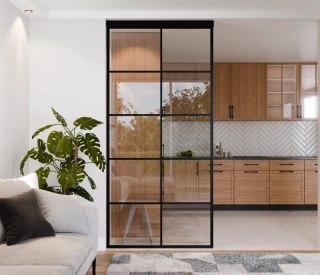 Ścianka Działowa Szklana Loft Profil Aluminiowy Czarny 1 szt. LAGUNA walk-in NA WYMIAR RÓŻNE WZORY