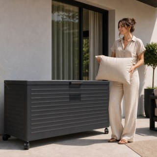 Skrzynia Ogrodowa Aluminiowa Mirador Premium H 662 L Antracyt Trwała i Wodoodporna