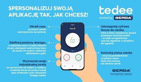 Zamek inteligentny tedee GO2 powered by GERDA (srebrny)