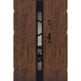 Drzwi Dwuskrzydłowe Arkus Stalowe 120cm/140cm Orzech Złoty Dąb Ramka Czarna