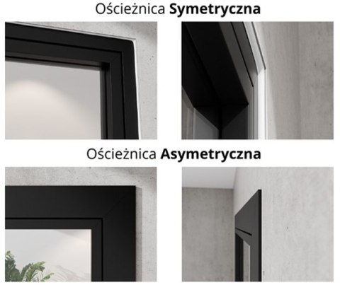 Drzwi Dwuskrzydłowe Industrial 6 pól Loft Aluminium Szyba Flutez Relif Różne Wymiary