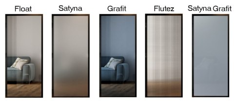 Drzwi Dwuskrzydłowe Industrial Loft Aluminium Szyba Mleczna Satyna Różne Wymiary