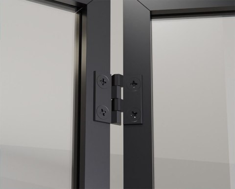 Drzwi Harmonijkowe Podwójne Przesuwne Łamane Aluminium Gładkie Szyba Loft Grafit 2x97