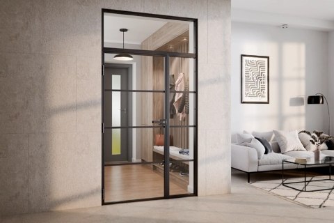 Drzwi Lumin LOFT 1180mm z naświetlem górnym + bocznym ze wzorem 4 pola NA WYMIAR