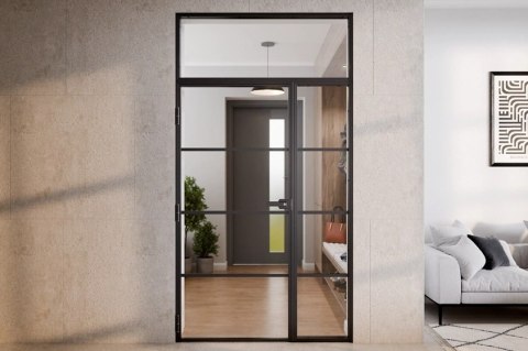 Drzwi Lumin LOFT 1180mm z naświetlem górnym + bocznym ze wzorem 4 pola NA WYMIAR
