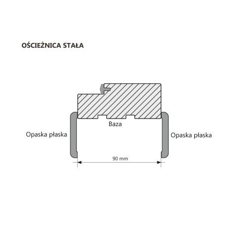 Drzwi drewniane Lamino Glass z Ościeżnicą Stałą lub Regulowaną Zestaw Szkło 1/3