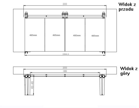 Drzwi Podwójne Przesuwne Aluminium Gładkie Szyba Loft Lustro Srebrne Łuk 2