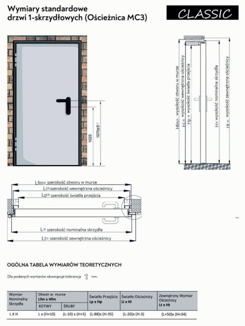 Drzwi Przeciwpożarowe 100cm Białe Ral 9003, EI30 Padilla