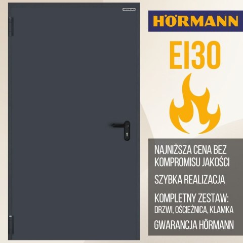 Drzwi Przeciwpożarowe 100cm EI30 Stalowe Hörmann Antracyt RAL7016 1000x2000
