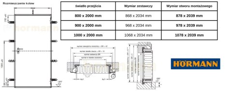 Drzwi Przeciwpożarowe 100cm EI30 Stalowe Hörmann Antracyt RAL7016 1000x2000