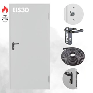 Drzwi Przeciwpożarowe Dymoszczelne EIS30 Padilla Szare RAL 7035 PPOŻ 70 cm