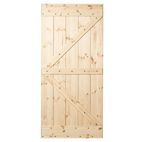 Drzwi Przesuwne Loft Sosna z systemem przesuwnym LOFT Opcja Kornik