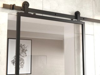 Drzwi Przesuwne Szklane Baldur Loft bez wzory Szyba Przeźroczysta Różne wymiary Zestaw