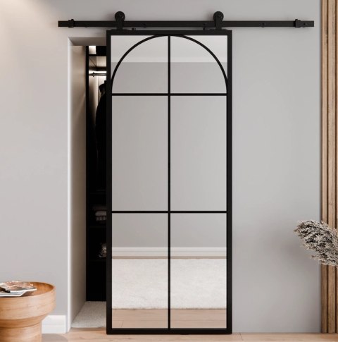 Drzwi Przesuwne Szklane ŁUK 2 Lustro Baldur Aluminium System Loft Różne wymiary