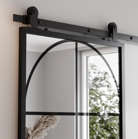 Drzwi Przesuwne Szklane ŁUK 2 Lustro Baldur Aluminium System Loft Różne wymiary