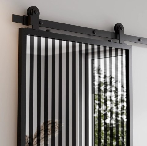 Drzwi Przesuwne Szklane Lamele Pasy Szerokie Baldur Aluminium System Różne wymiary