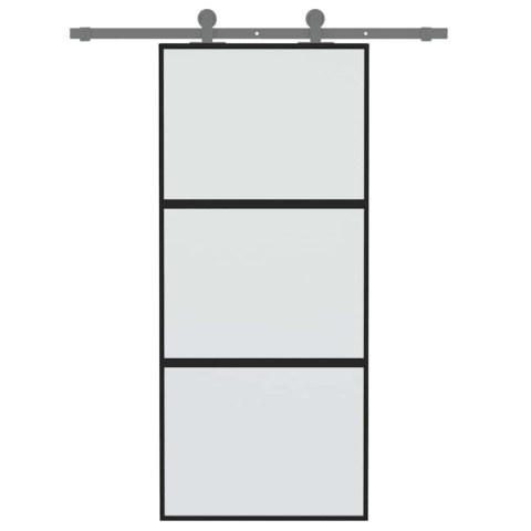Drzwi Przesuwne Szklane THARO Loft Aluminiowe Slim czarne 100×210 cm Zestaw od ręki