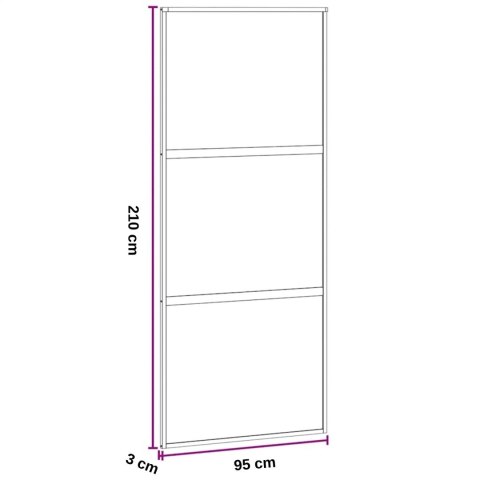 Drzwi Przesuwne Szklane THARO Loft Aluminiowe Slim czarne 95×210 cm Zestaw od ręki