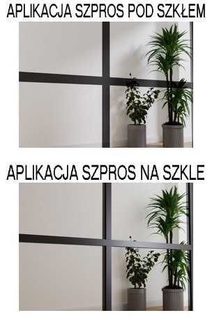 Drzwi Przesuwne Szklane Thor Aluminium Czarne 6 pól Lustro Obustronne