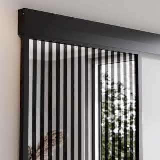 Drzwi Przesuwne Szklane Thor Aluminium Czarne Lustro Obustronne Srerokie Lamele