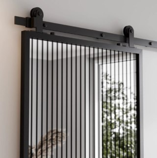 Drzwi Przesuwne Szklane Wąskie Lamele Pasy Baldur Aluminium Loft System Różne wymiary