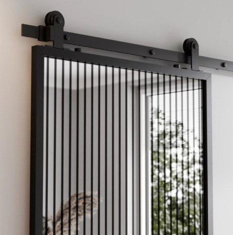 Drzwi Przesuwne Szklane Wąskie Lamele Pasy Baldur Aluminium Loft System Różne wymiary