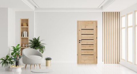 Drzwi Suerte Dąb Artisan Czarna Szyba Ramowe | NA MAGAZYNIE z ościeżnicą opcja Economy+