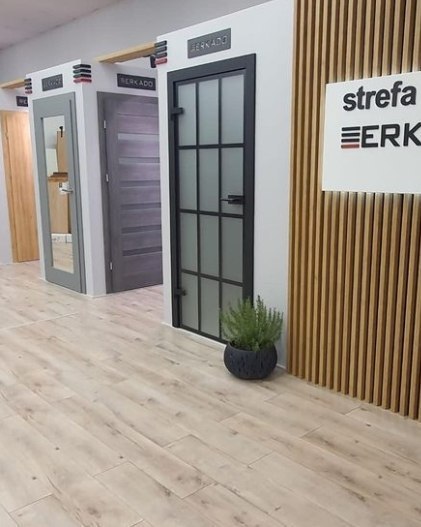Drzwi Szklane Loftowe GRAF 32 Erkado z Ościeżnicą Kolory z Okuciami Zestaw Konfiguracja