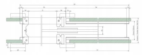 Drzwi Szklane Przesuwne System GK do zabudowy Kaseta 75/85 cm Zestaw