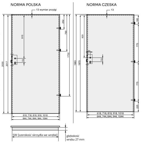 Drzwi Tago Lustro Ramowe Przylgowe/ Bezprzylgowe Kolory Voster