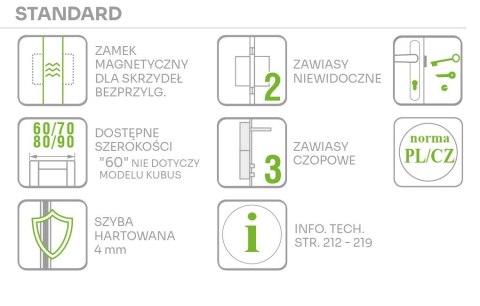 Drzwi Tago Ramowe Pełne Przylgowe/ Bezprzylgowe Kolory Voster