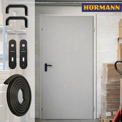 Drzwi Techniczne Szare Hormann ZK ISO 90cm 900 x 2000 RAL7035