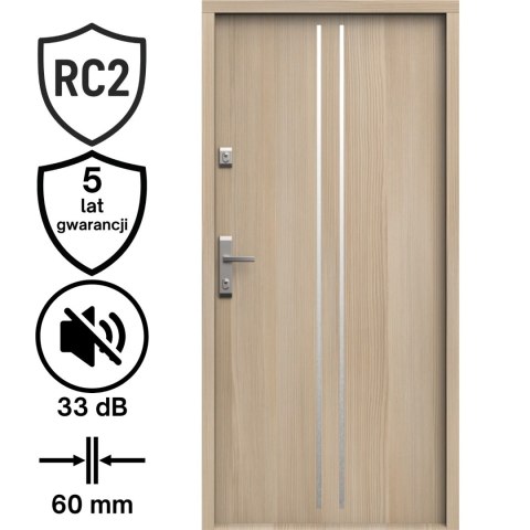 Drzwi Wejściowe GERDA Tokio 1 Insert Stalowe do mieszkań RC2 Różne Kolory do wyboru G1s
