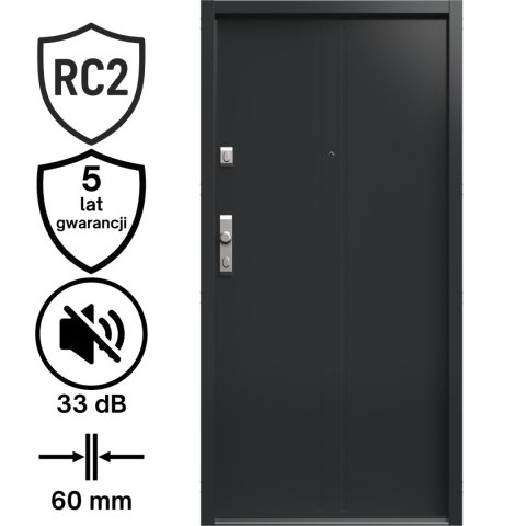 Drzwi Wejściowe GERDA Tokio 1 Tłoczenie Stalowe do mieszkań RC2 Różne Kolory do wyboru G1s