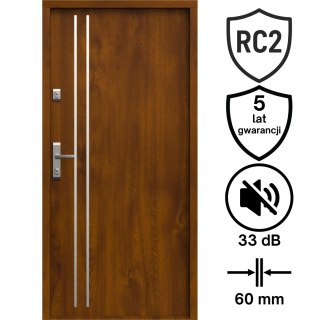 Drzwi Wejściowe GERDA Tokio 2 Insert Stalowe do mieszkań RC2 Różne Kolory do wyboru G1s