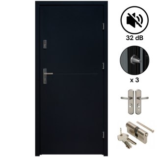 Drzwi Wejściowe do Mieszkań 32 dB Komplet Salida 03 Frezowanie Różne Kolory