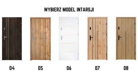 Drzwi Wejściowe do Mieszkań 32 dB Komplet Salida Intarsje Różne Kolory Komplet