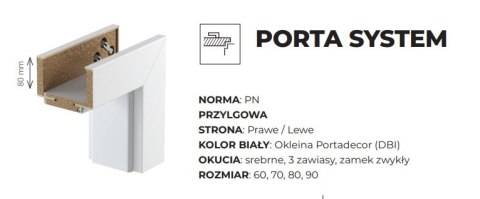 Drzwi Wewnetrzne Porta Verte Białe Ościeżnica Szybka Realizacja G.0 G.2 G.4
