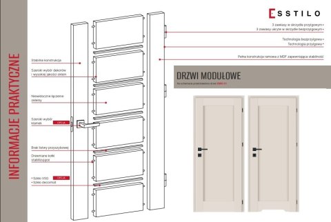 Drzwi Wewnętrzne Lento Ramowe Białe | NA MAGAZYNIE z ościeżnicą opcja Economy+