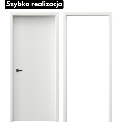 Drzwi Wewnętrzne Porta Trim Soft Typ P Przylgowe BIałe Komplet z Ościeżnicą