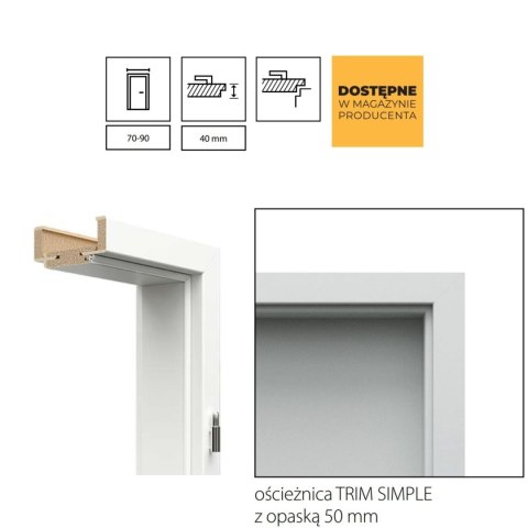 Drzwi Wewnętrzne Porta Trim Soft Typ P Przylgowe BIałe